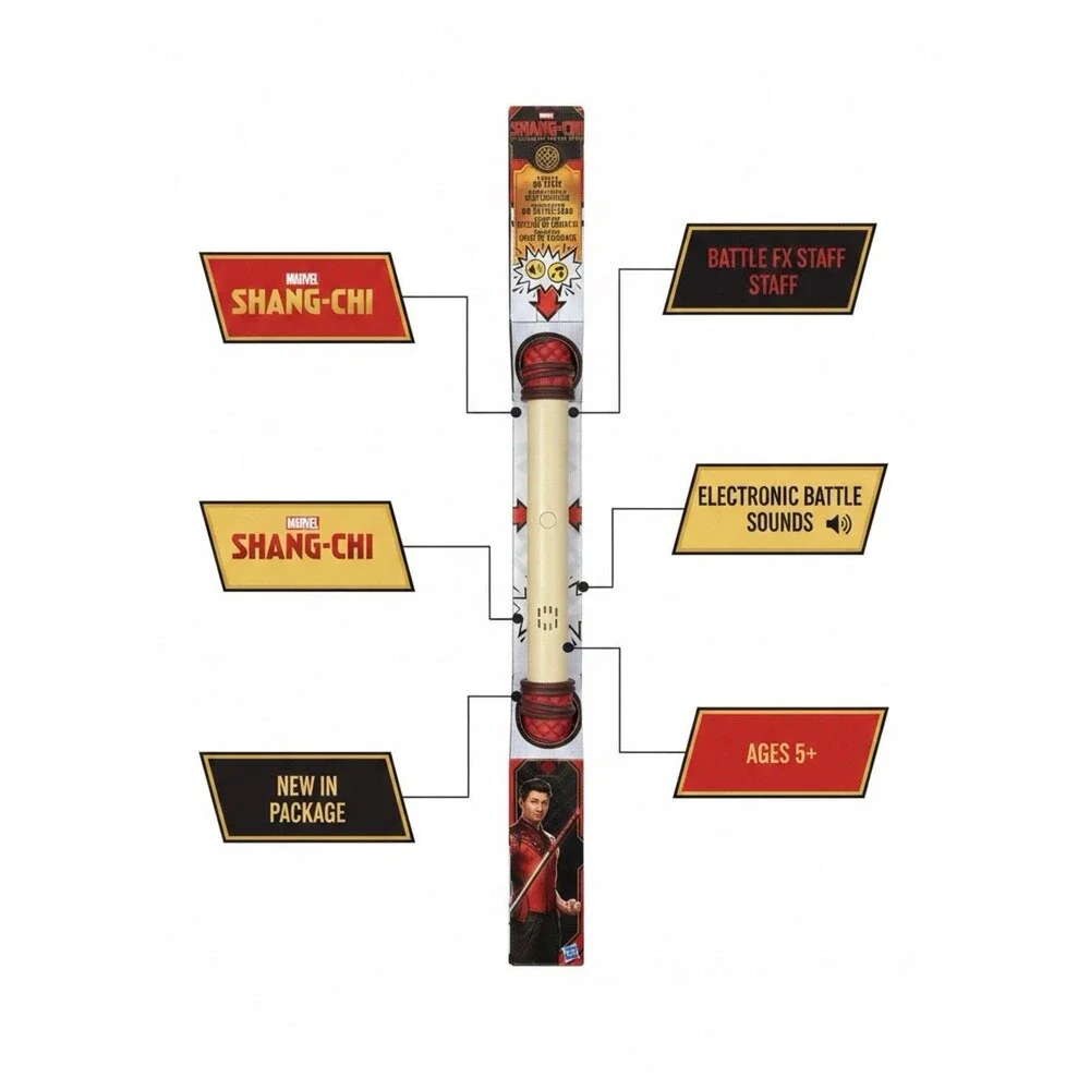 Marvel Shang-Chi Battle FX Bo Staff Electronic Role Play Toy Hasbro10 Rings